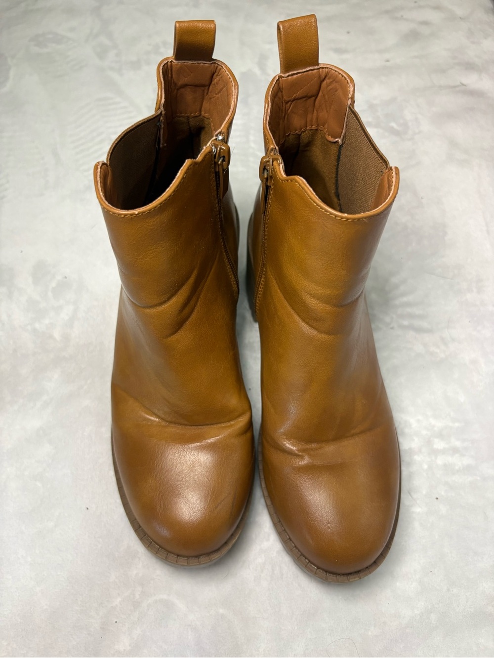 Women's Tan Leather Ankle Boots - Classic Chelsea Style